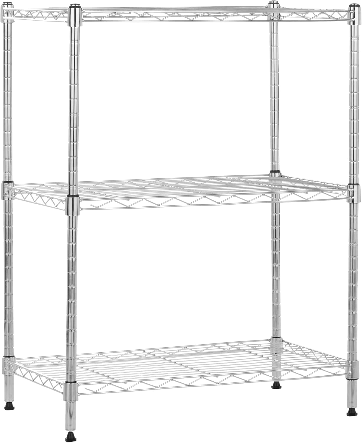 3-Shelf Narrow Storage Unit With Height Adjustable Shelves and Levelling Feet