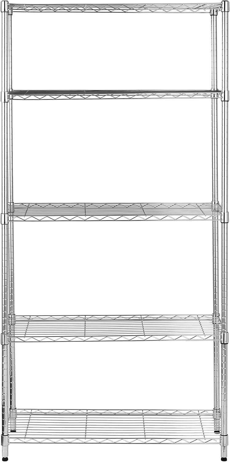 5-Shelf Storage Unit With Height Adjustable Shelves and Levelling Feet