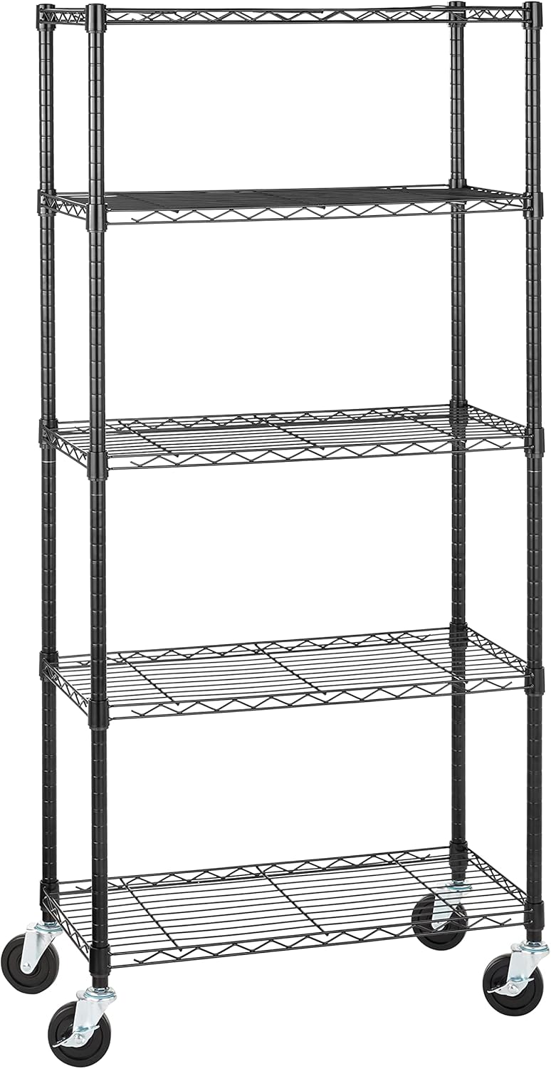 5-Shelf Medium Storage Unit on 4-inch Casters