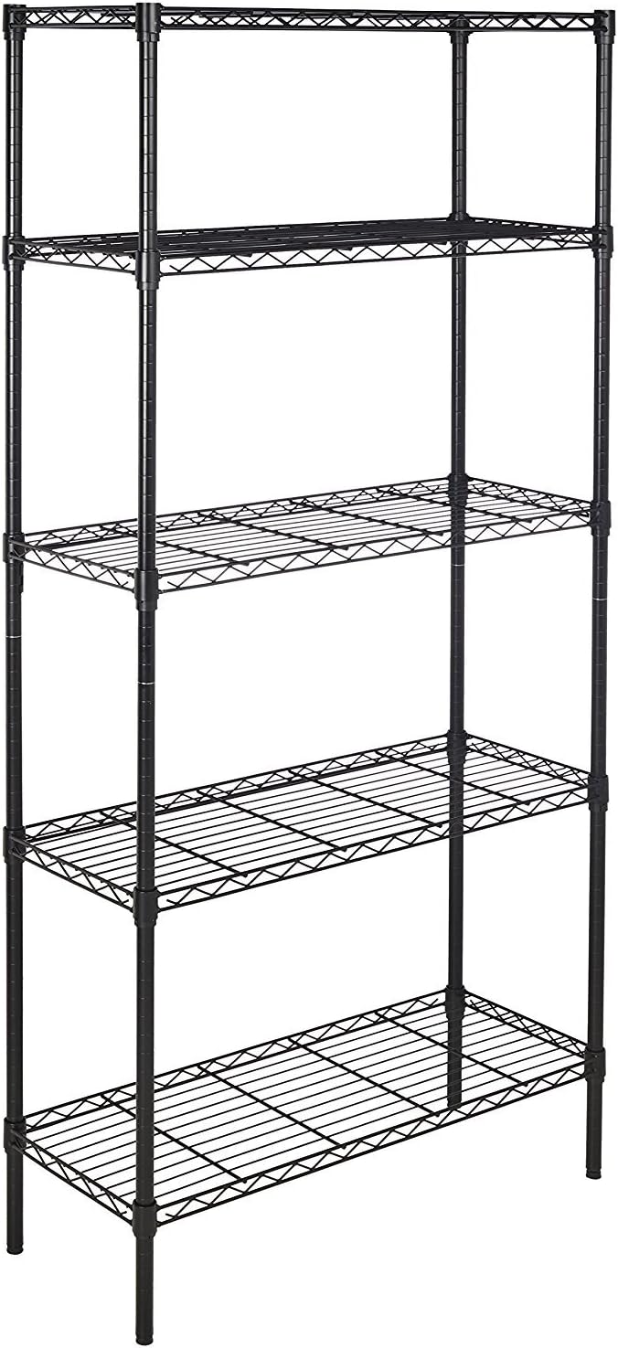 5-Shelf Storage Unit With Height Adjustable Shelves and Levelling Feet