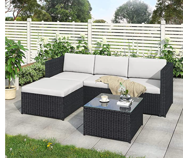 Modern rattan outdoor furniture sofa set with cushions