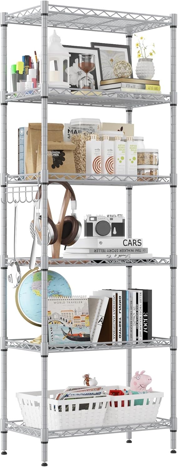 6-Tier Wire Shelving Unit Metal Shelving Unit