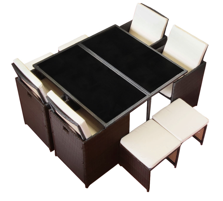 9pieces Outdoor Dining Table cube set