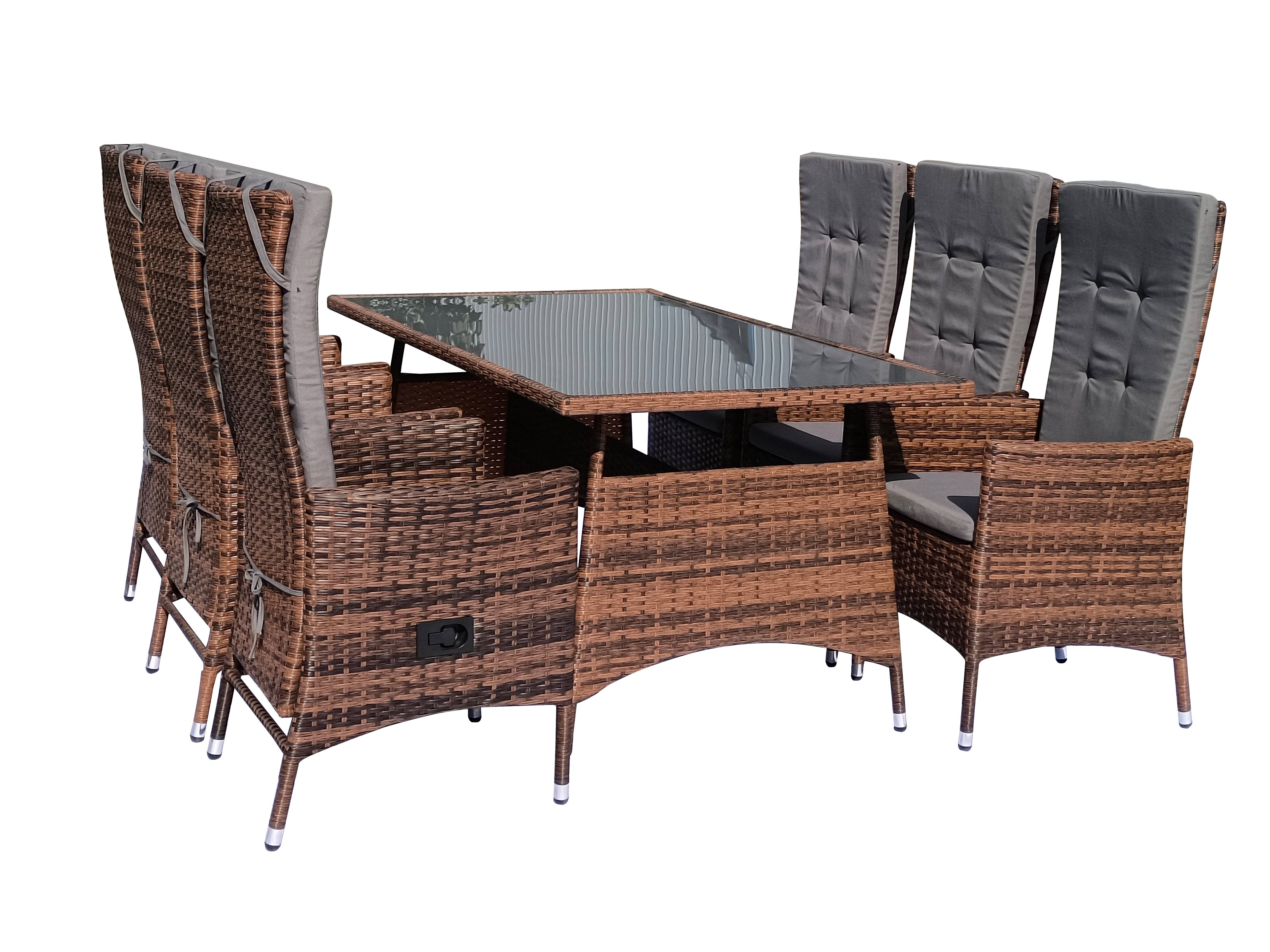 Aluminum Outdoor Dining Table 7 pieces Anodized Anti-Corrosion table set