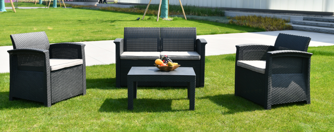 PP injection wicker like outdoor furniture set