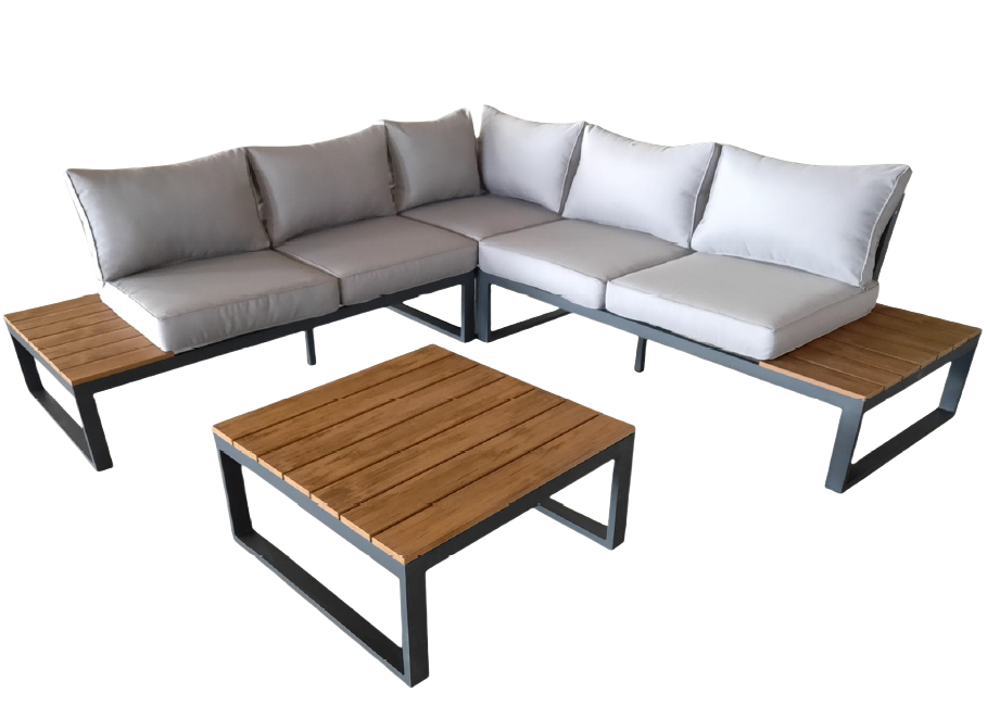 Modern Aluminum outdoor plastic wood sofa set